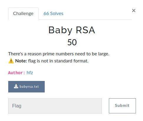 Baby RSA