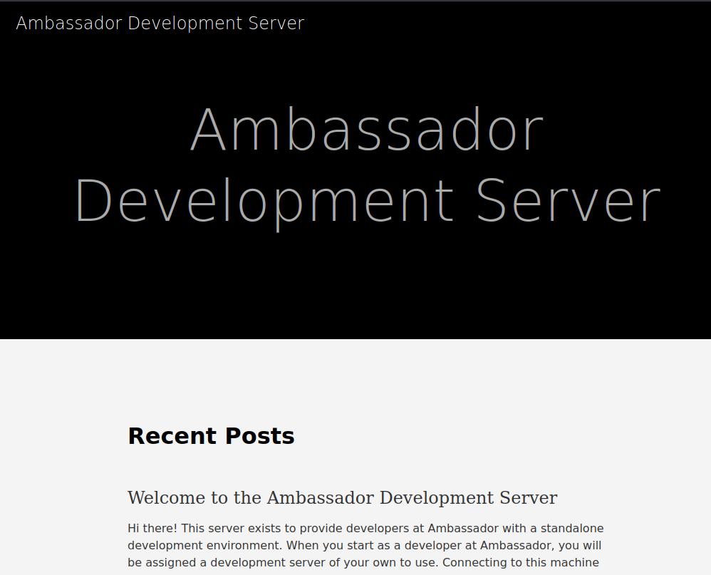 Ambassador Development Server