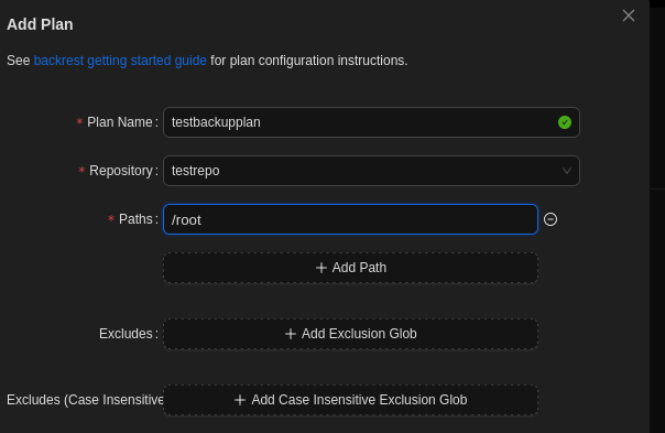 Create Backup Plan Create Backup Plan